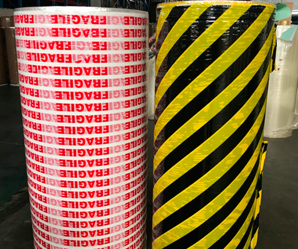 fragile printed bopp packing tape jumbo roll china